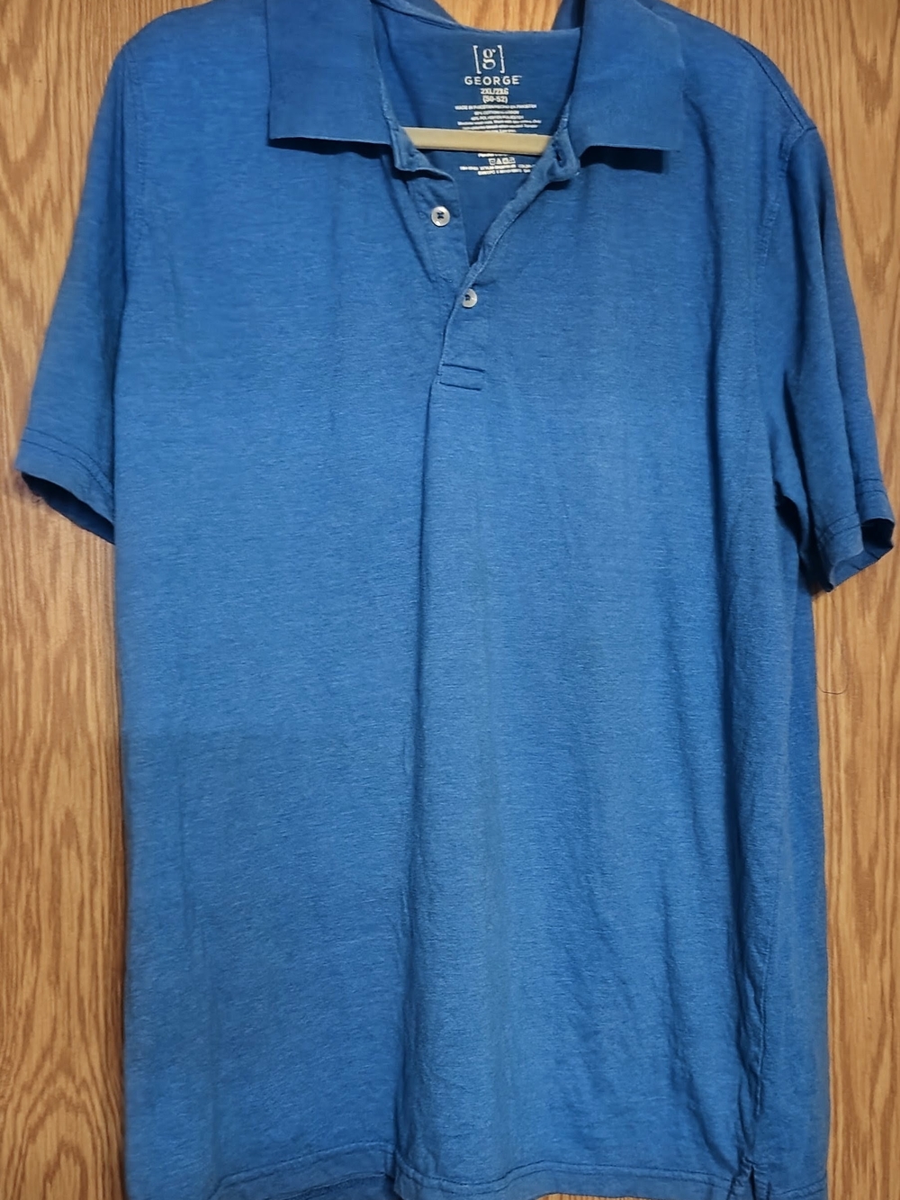 George Men's Medium Blue Short-Sleeve Polo 2XL Preppy Y2K